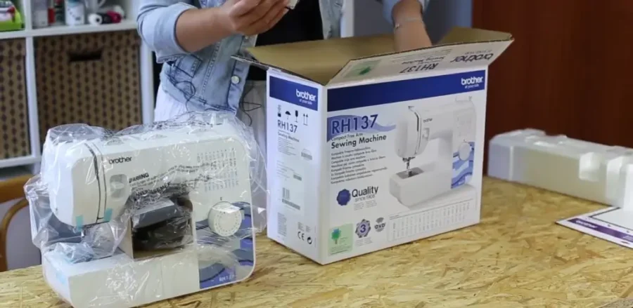 desembalar máquina de coser brother rh 137