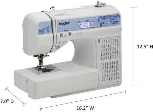 dimensiones maquina de coser cs7205